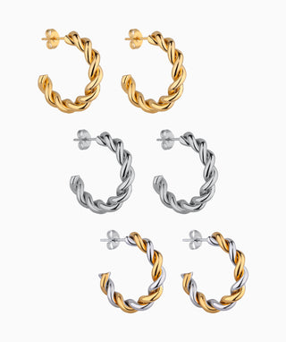 Twist Huggie Hoops - OumoJewelry