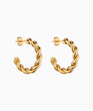 Twist Huggie Hoops - OumoJewelry