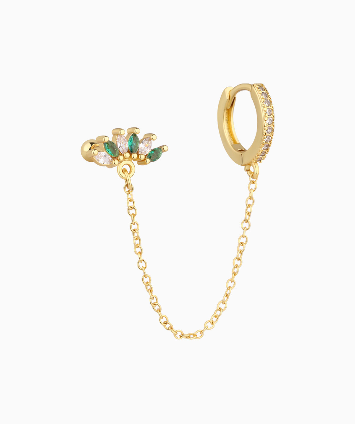 Charm Marquise Gems Chain - Brass - Lobe, Upper Lobe - Oumo Jewelry
