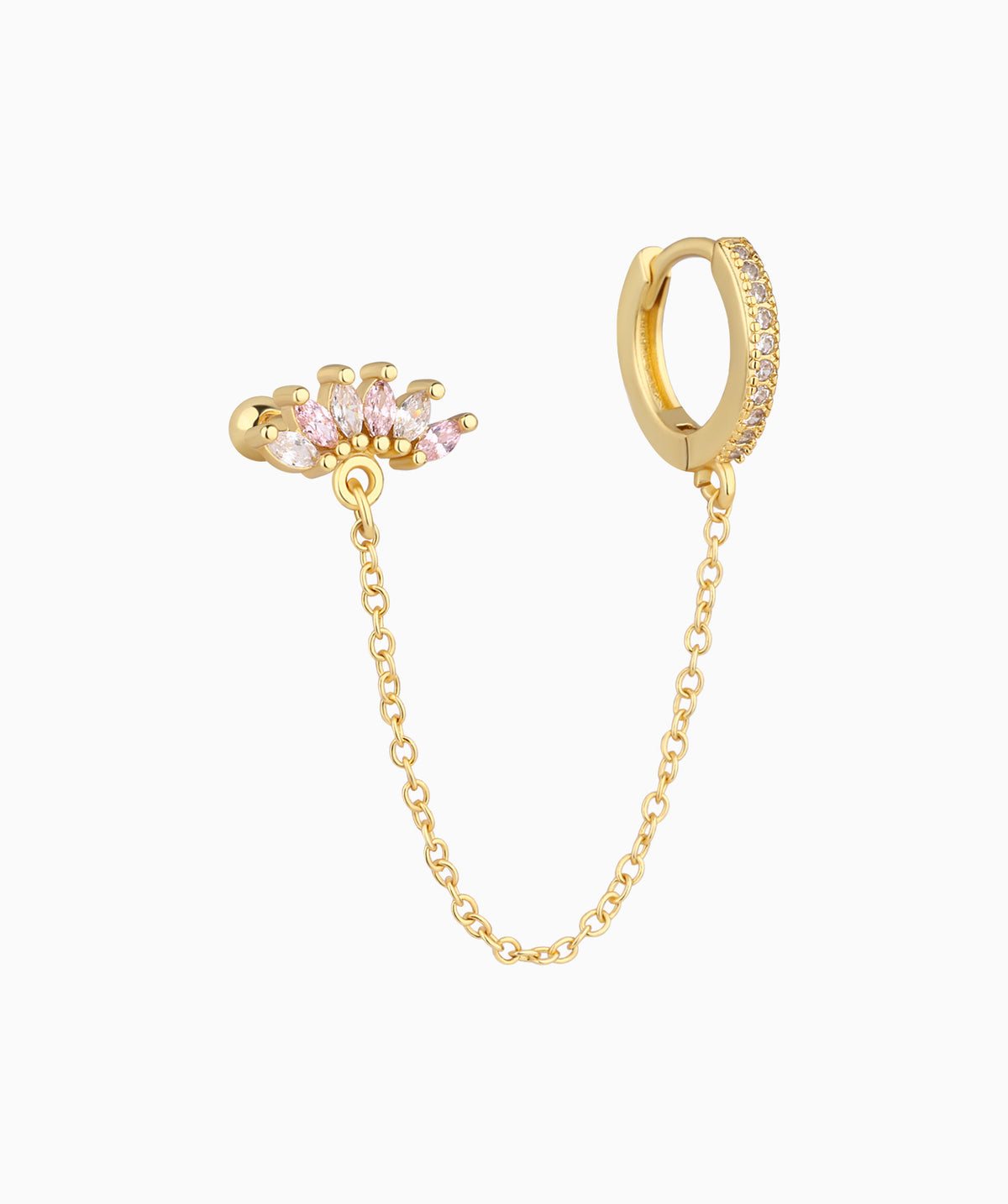 Charm Marquise Gems Chain - Brass - Lobe, Upper Lobe - Oumo Jewelry
