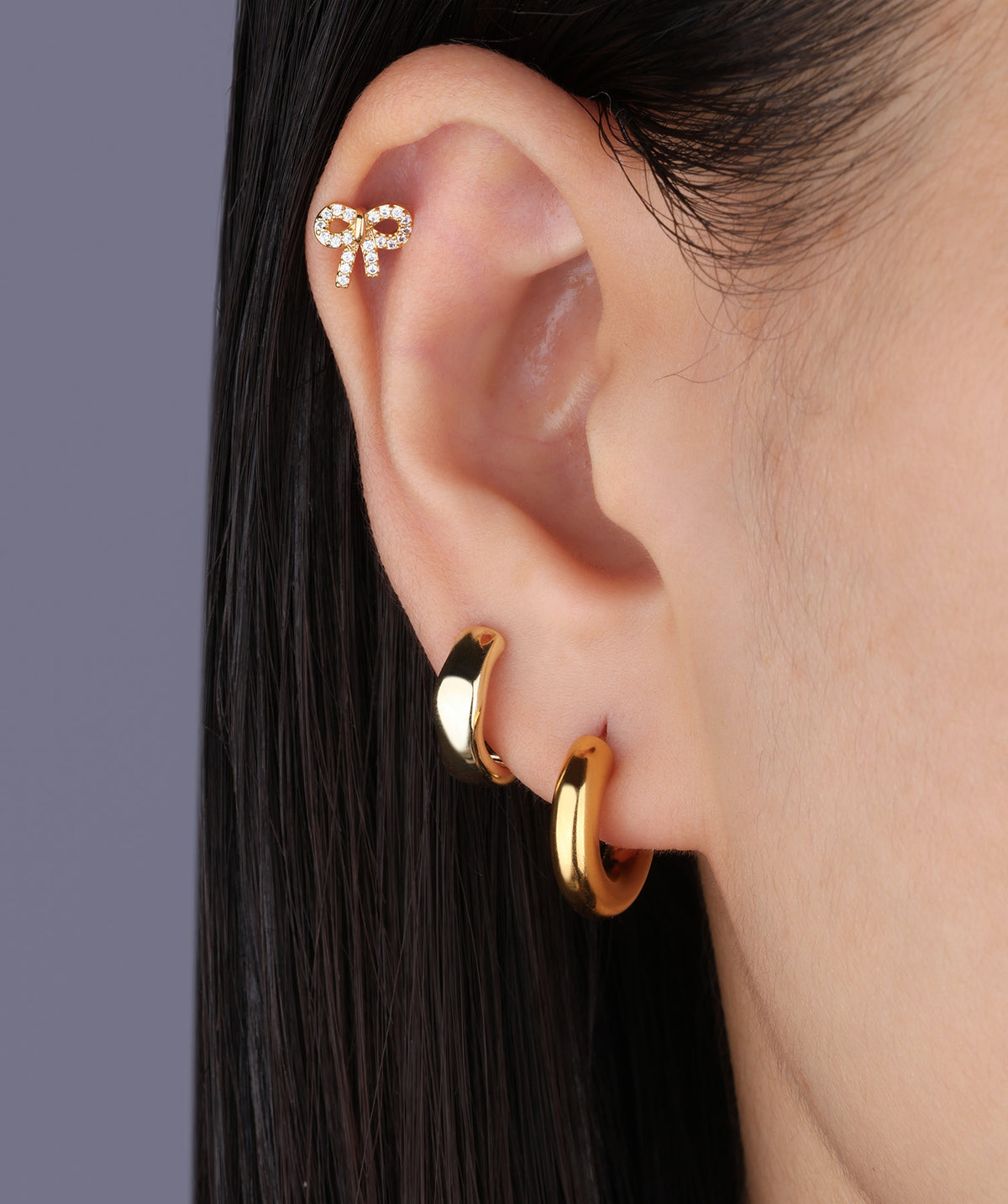 Simple Flow Hoops - Brass - Oumo Jewelry