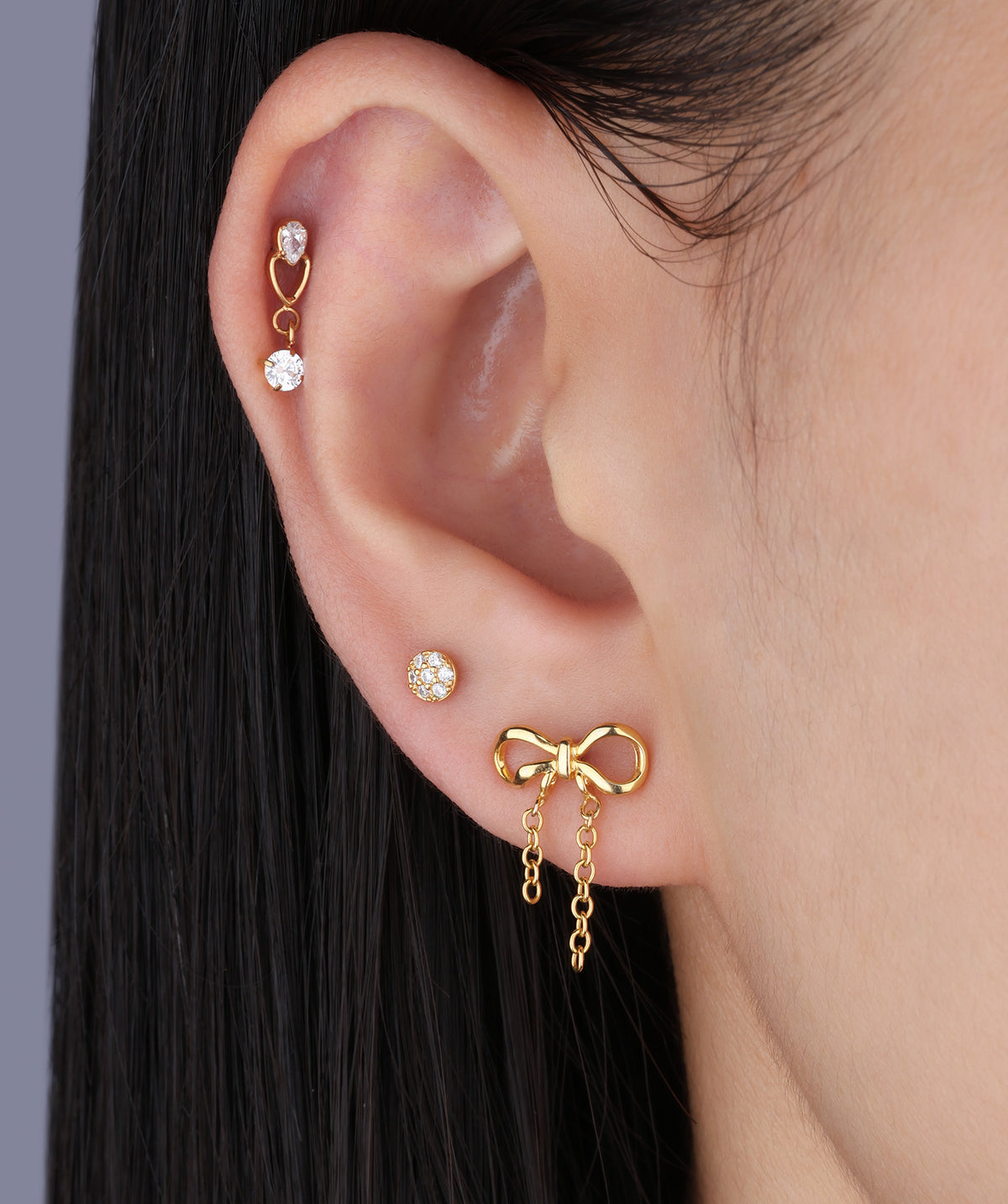 Titanium Water Drop Flatback Stud - Titanium - Upper Lobe, Helix, Flat - Oumo Jewelry