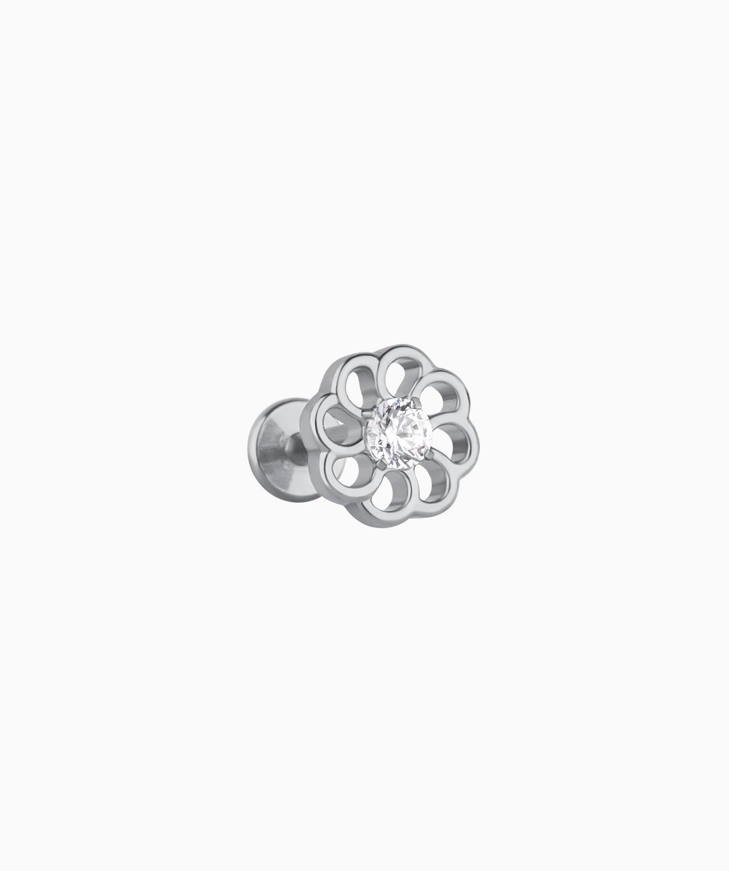 Titanium Delicate Flower Stud