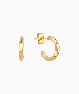Twisted Huggie Hoops - OumoJewelry