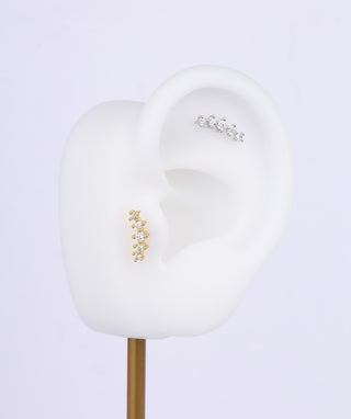 Shiny Gems Curved Flatback Stud - OumoJewelry