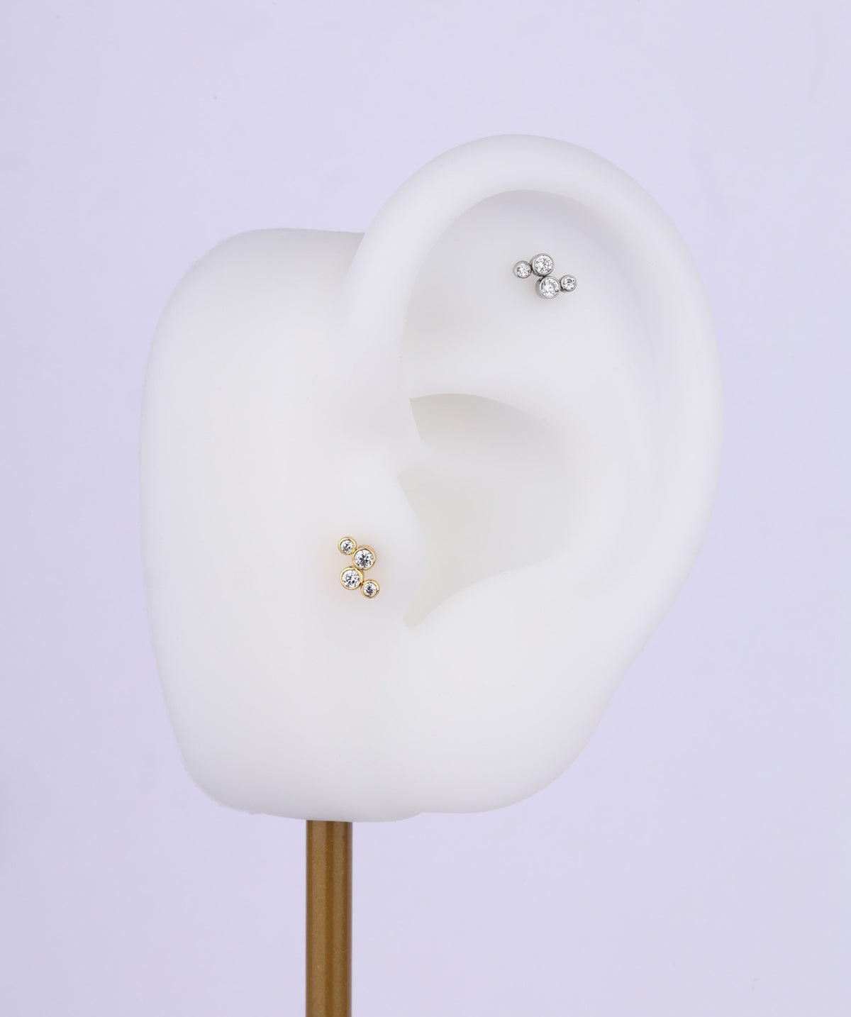 Shiny Flatback Stud - Stainless Steel - Helix, Upper Lobe, Conch - Oumo Jewelry