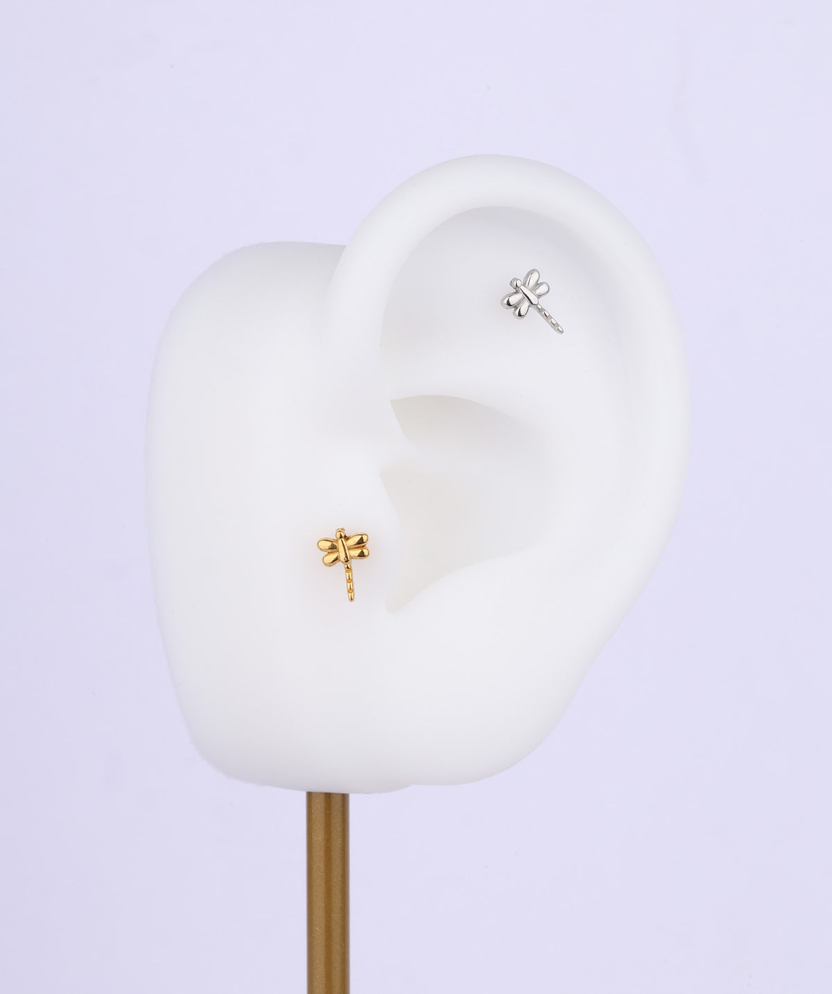 Dragonfly Flatback Stud - Stainless Steel - Helix, Upper Lobe, Conch - Oumo Jewelry