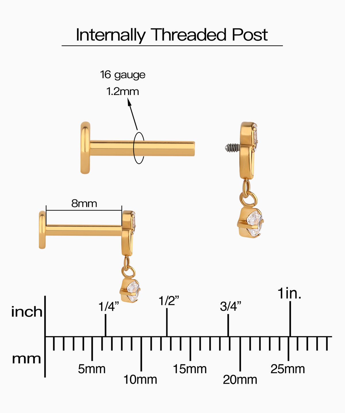 Titanium Water Drop Flatback Stud - Titanium - Upper Lobe, Helix, Flat - Oumo Jewelry