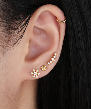 Sparkling Snowflake Stud - OumoJewelry