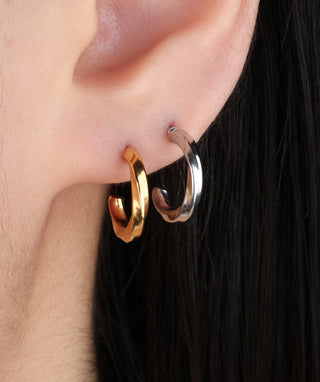 Twisted Huggie Hoops - OumoJewelry
