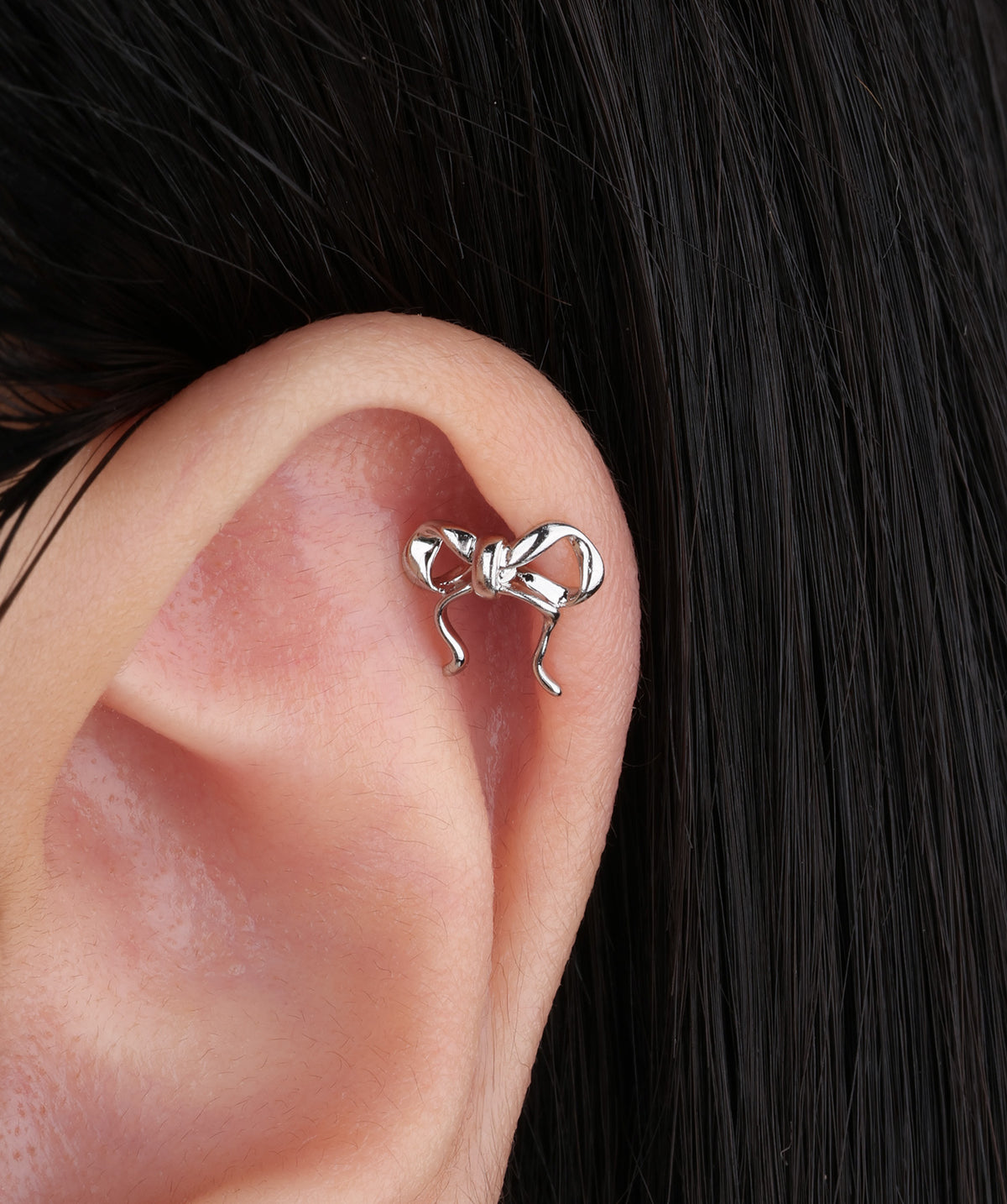 Naughty Bow Stud - Stainless Steel - Upper Lobe, Helix - Oumo Jewelry