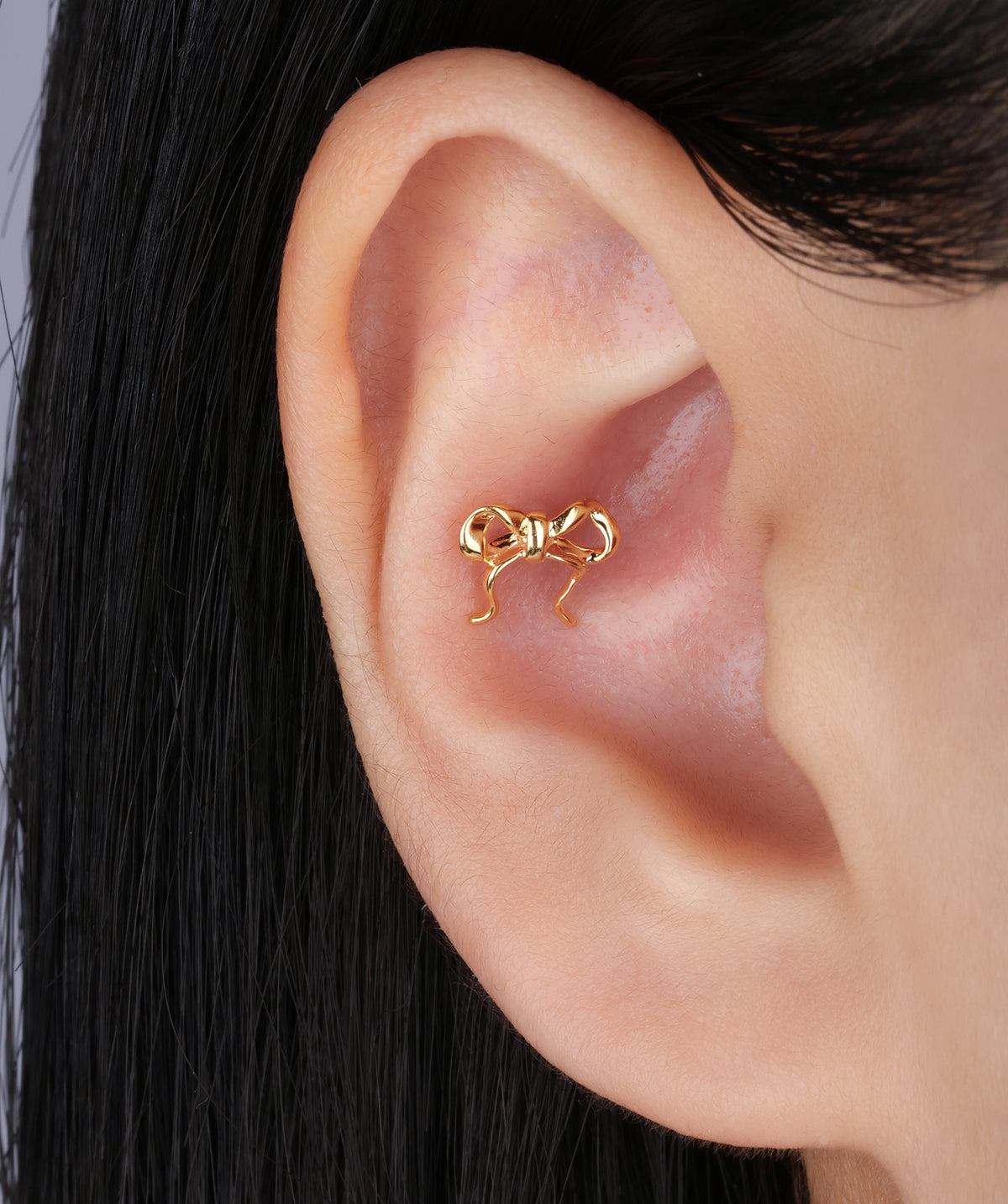 Naughty Bow Stud - Stainless Steel - Upper Lobe, Helix - Oumo Jewelry
