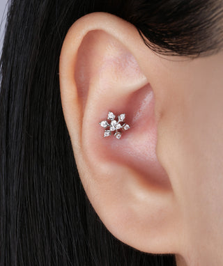 Sparkling Snowflake Stud - OumoJewelry