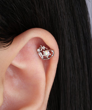 Beautiful Flower Love Stud - OumoJewelry