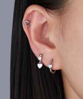 Titanium Hollow Heart Flatback Stud - OumoJewelry