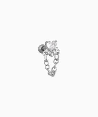 Star And Heart Chain Stud - OumoJewelry