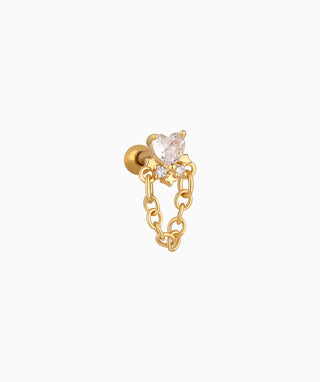Star And Heart Chain Stud - OumoJewelry