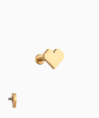 Pixel Heart Flatback Stud - OumoJewelry