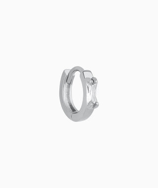 Simple Rectangular Gem Hoop - OumoJewelry