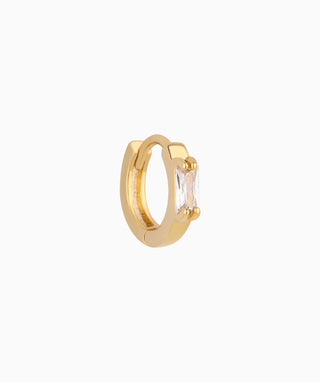 Simple Rectangular Gem Hoop - OumoJewelry