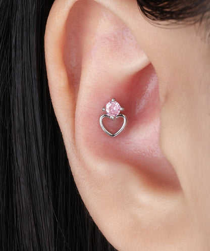 Charming Hollow Heart Stud