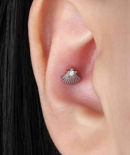 Titanium Fan-Shaped Star Flatback Stud