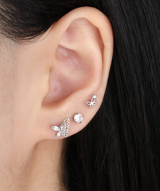 Delicate Textured Butterfly Stud - OumoJewelry