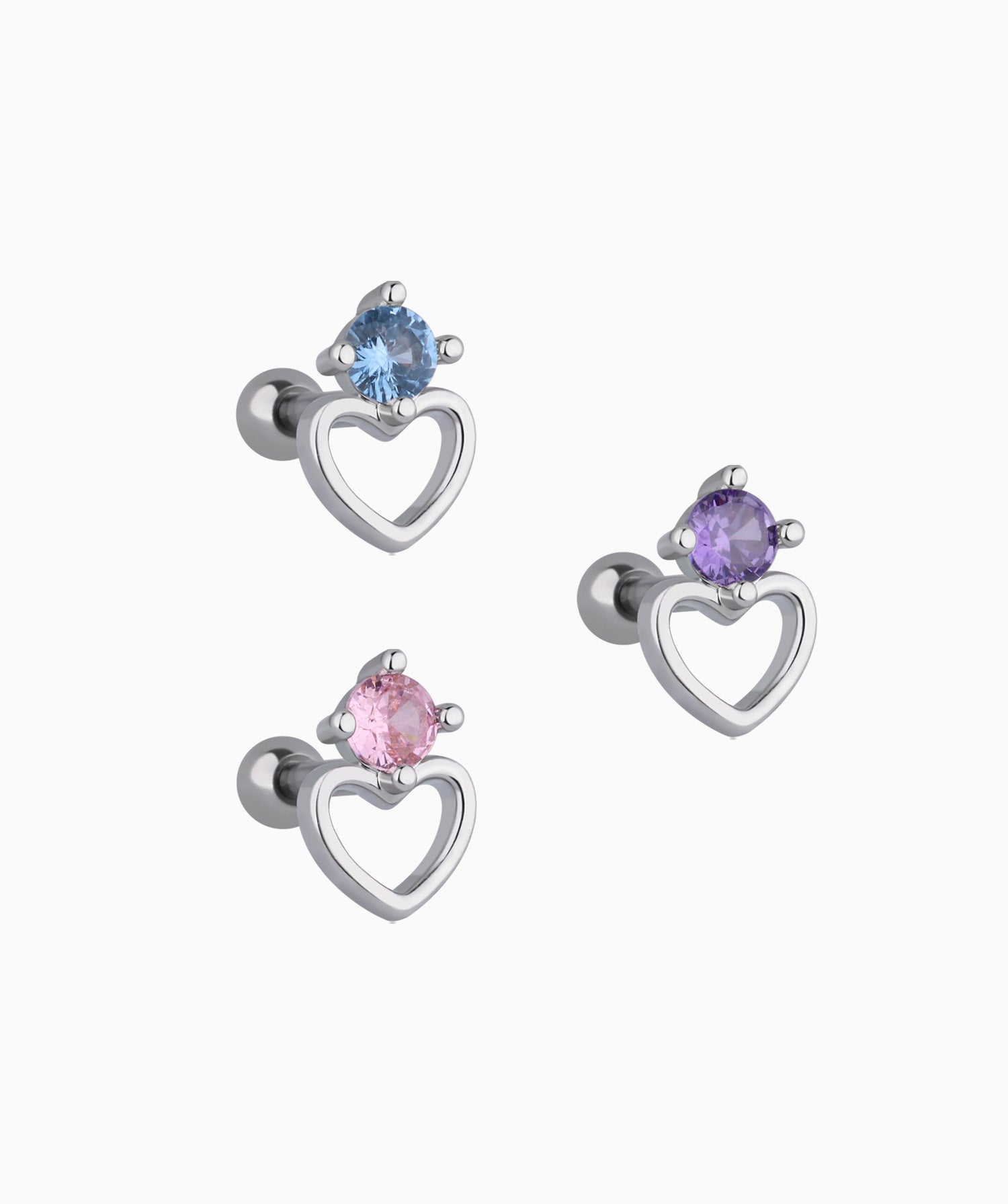 Charming Hollow Heart Stud