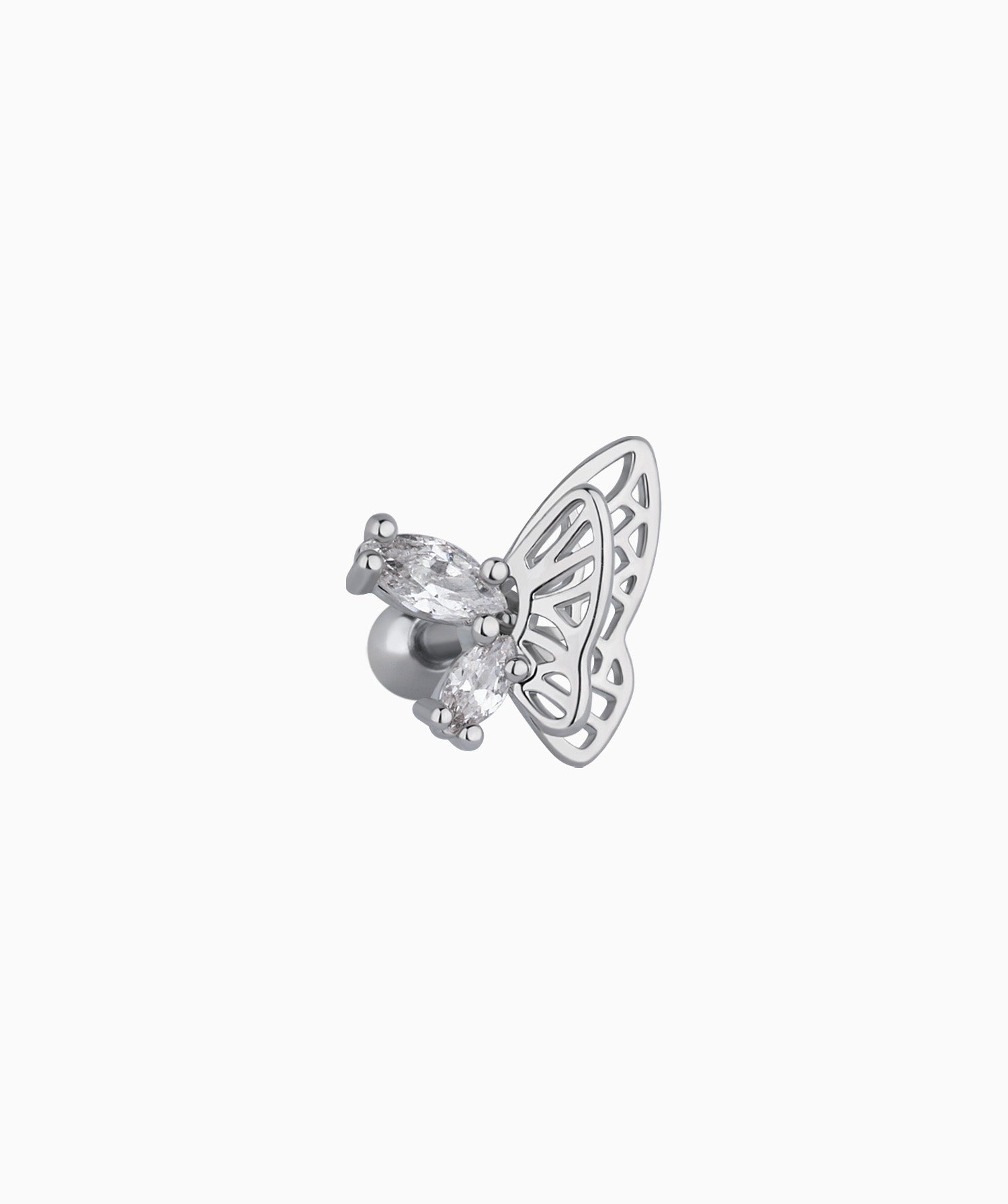 Delicate Textured Butterfly Stud