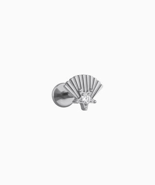 Titanium Fan-Shaped Star Flatback Stud - OumoJewelry
