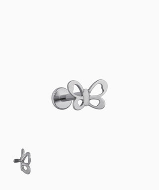 Titanium Cute Butterfly Flatback Stud - OumoJewelry