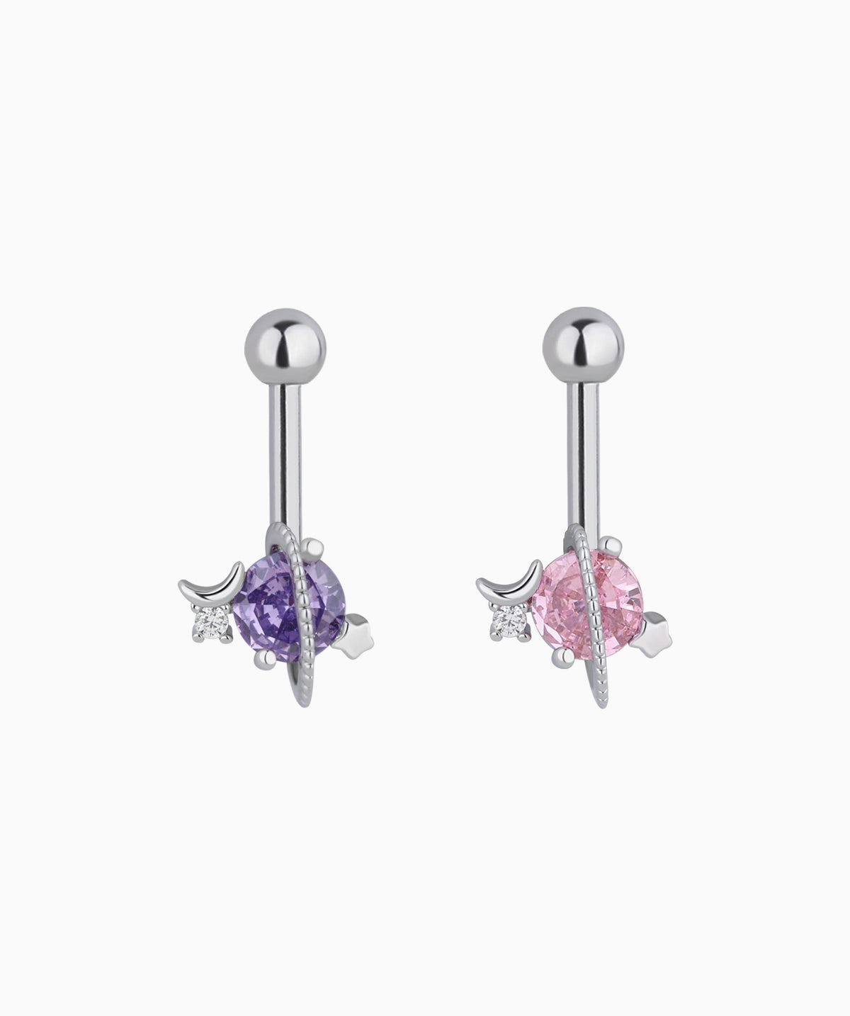 Planet Vertical Helix Stud - Stainless Steel - Vertical Helix - Oumo Jewelry