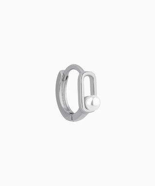 Pearl Paper Clip Hoop - OumoJewelry