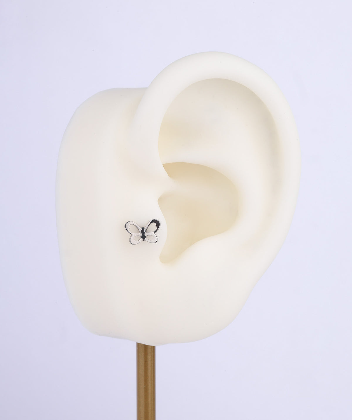 Titanium Cute Butterfly Flatback Stud - Titanium - Upper Lobe, Helix, Flat - Oumo Jewelry