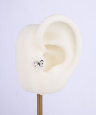 Titanium Cute Butterfly Flatback Stud - OumoJewelry