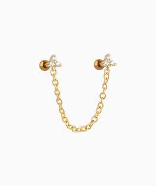 Gemstones Chain Stud - OumoJewelry