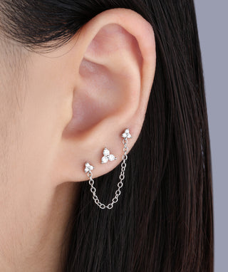 Gemstones Chain Stud - OumoJewelry