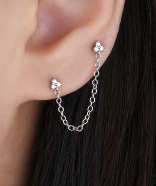 Gemstones Chain Stud - OumoJewelry