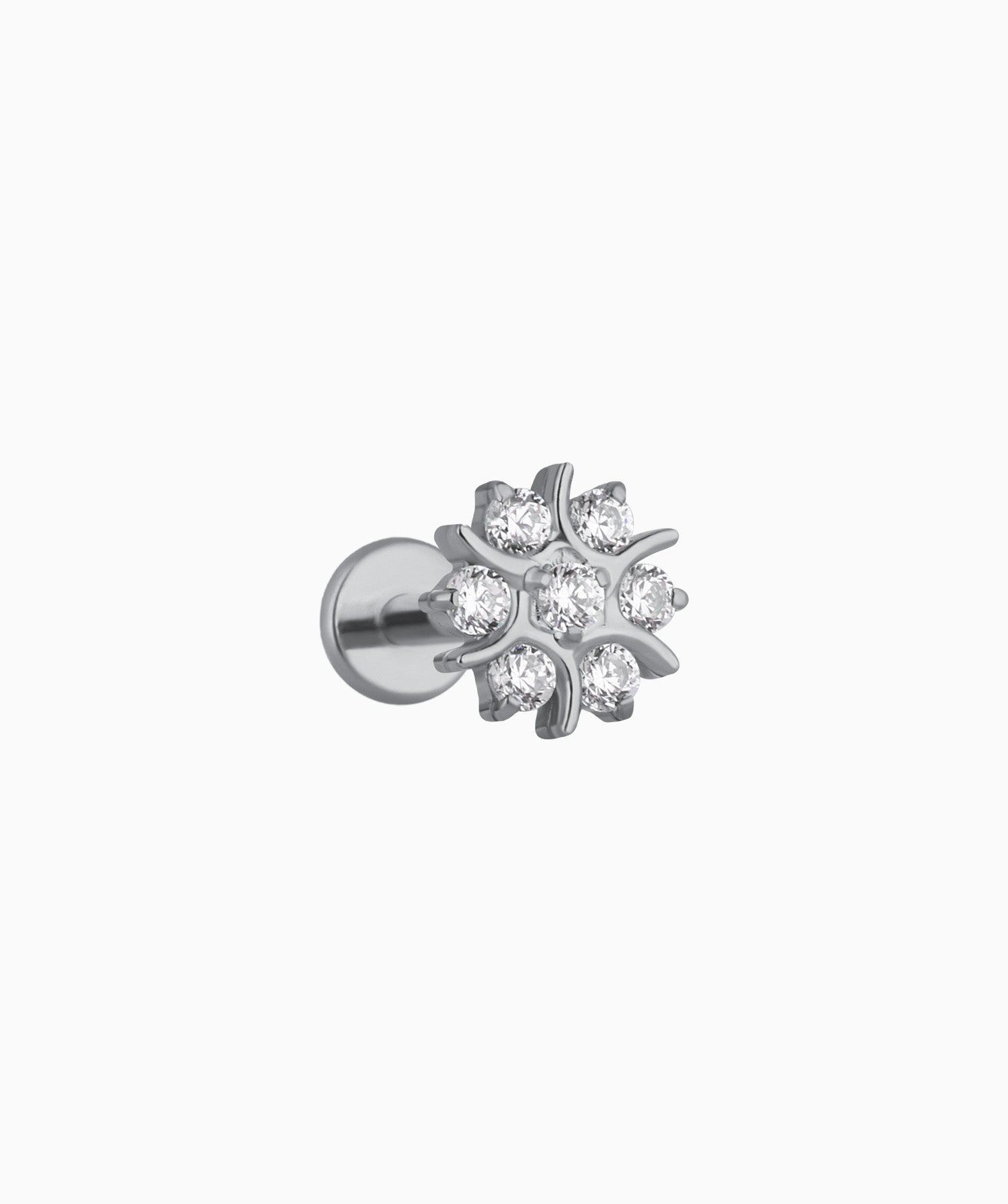 Titanium Exquisite Flower Stud