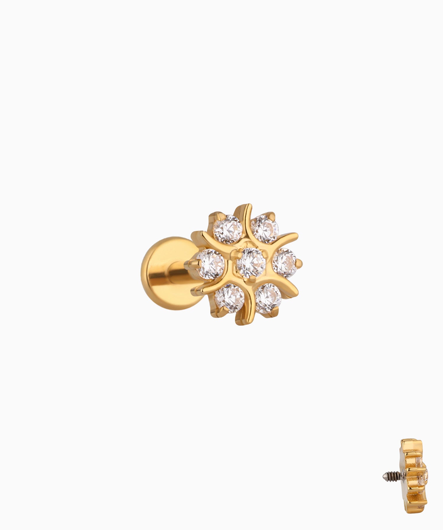 Titanium Exquisite Flower Stud