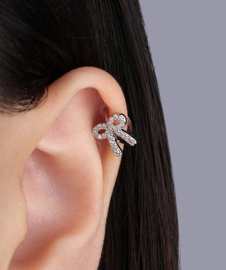 Sparkling Bow Hoop - OumoJewelry