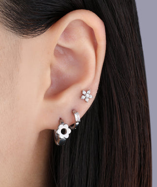 Sparkle Flower Flatback Stud - OumoJewelry