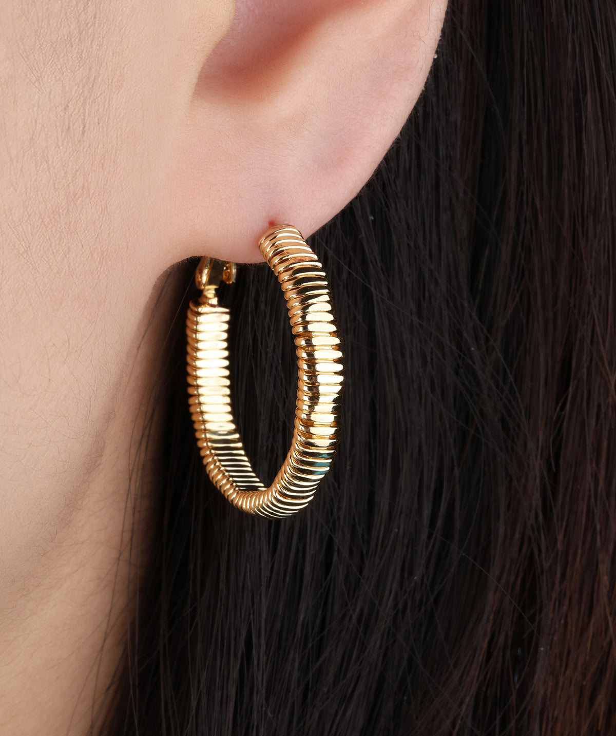 Spring Hoops - Brass - Oumo Jewelry