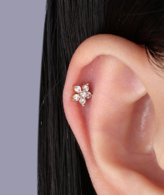 Sparkle Flower Flatback Stud - OumoJewelry