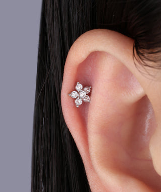 Sparkle Flower Flatback Stud - OumoJewelry