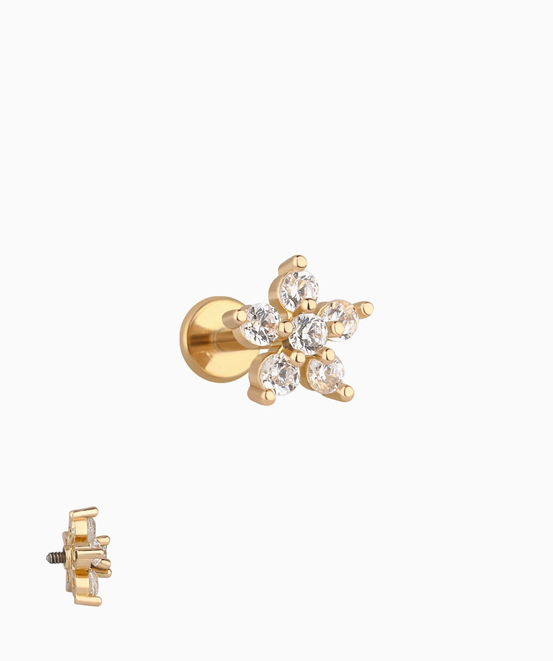 Sparkle Flower Flatback Stud