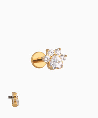 Titanium Lovely Claw Flatback Stud - OumoJewelry