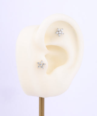 Sparkle Flower Flatback Stud - OumoJewelry