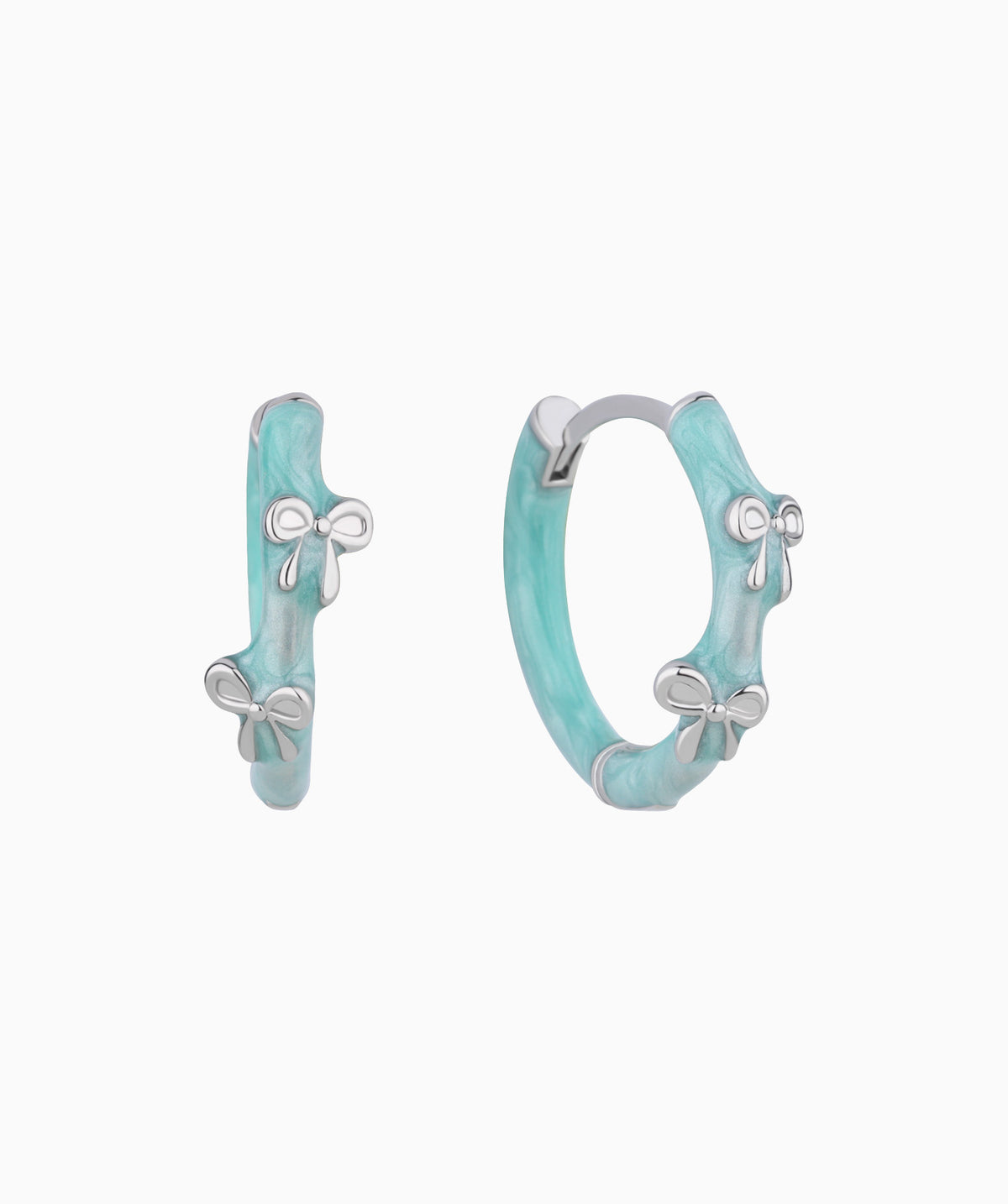 Enamel Bow Hoops - Brass - Oumo Jewelry