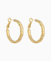 Spring Hoops - Brass - Oumo Jewelry